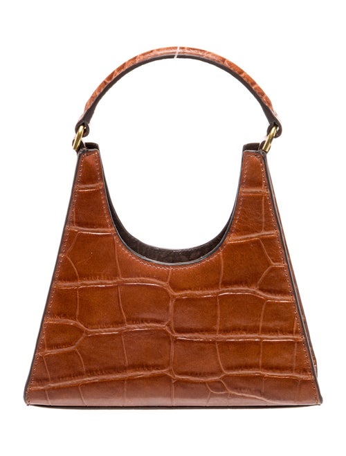 Staud Embossed Leather Top Handle Bag