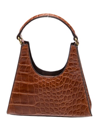 Staud Embossed Leather Top Handle Bag