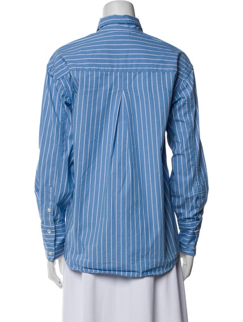 Staud Striped Long Sleeve Button-Up Top