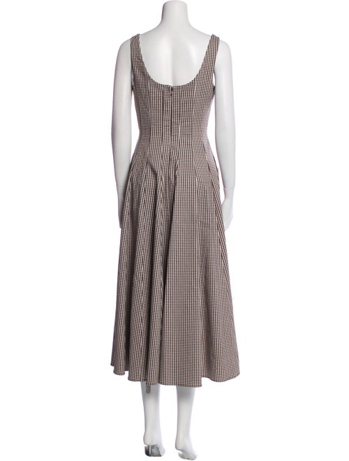 Staud Plaid Print Long Dress