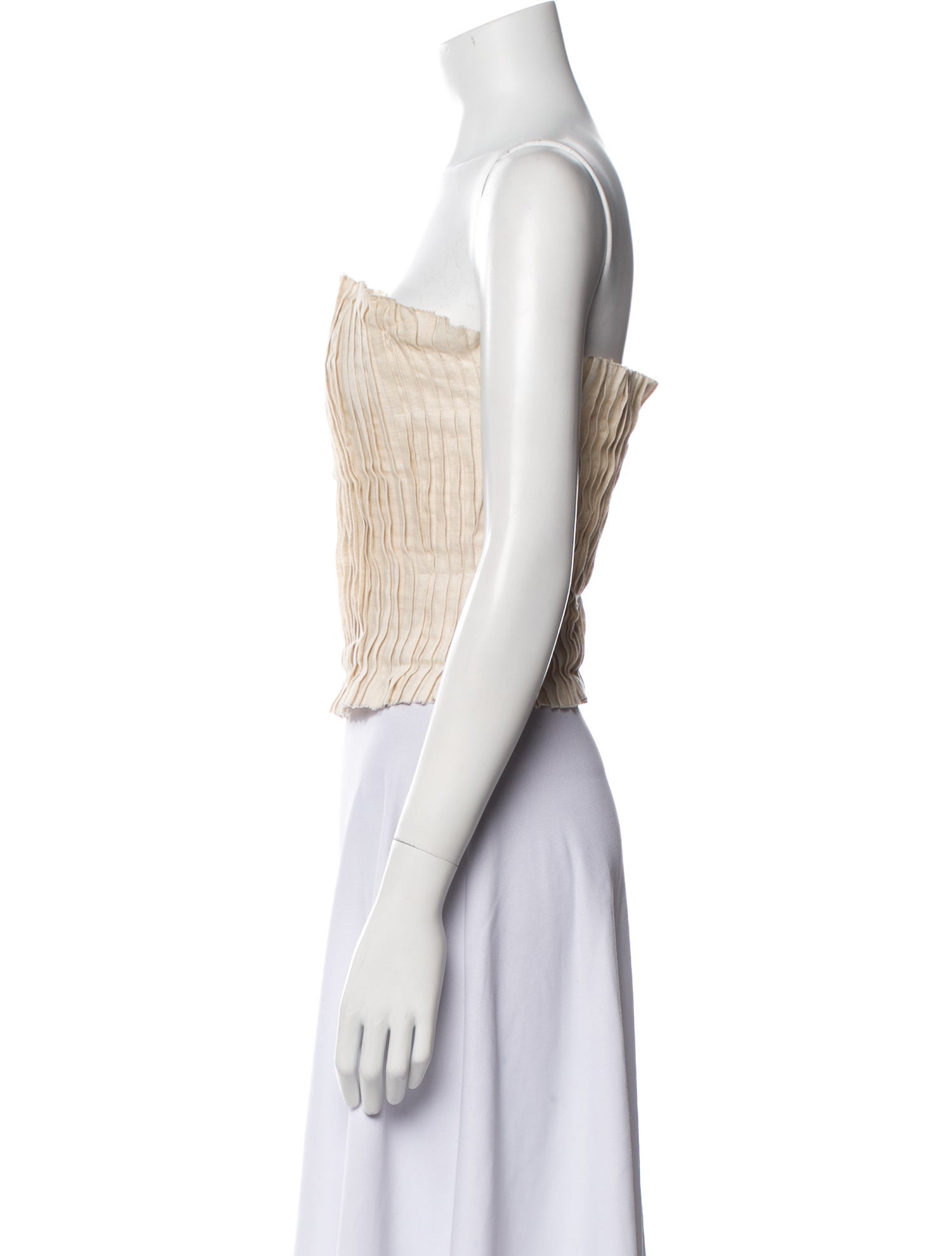 Staud Linen Strapless Crop Top