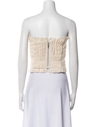 Staud Linen Strapless Crop Top