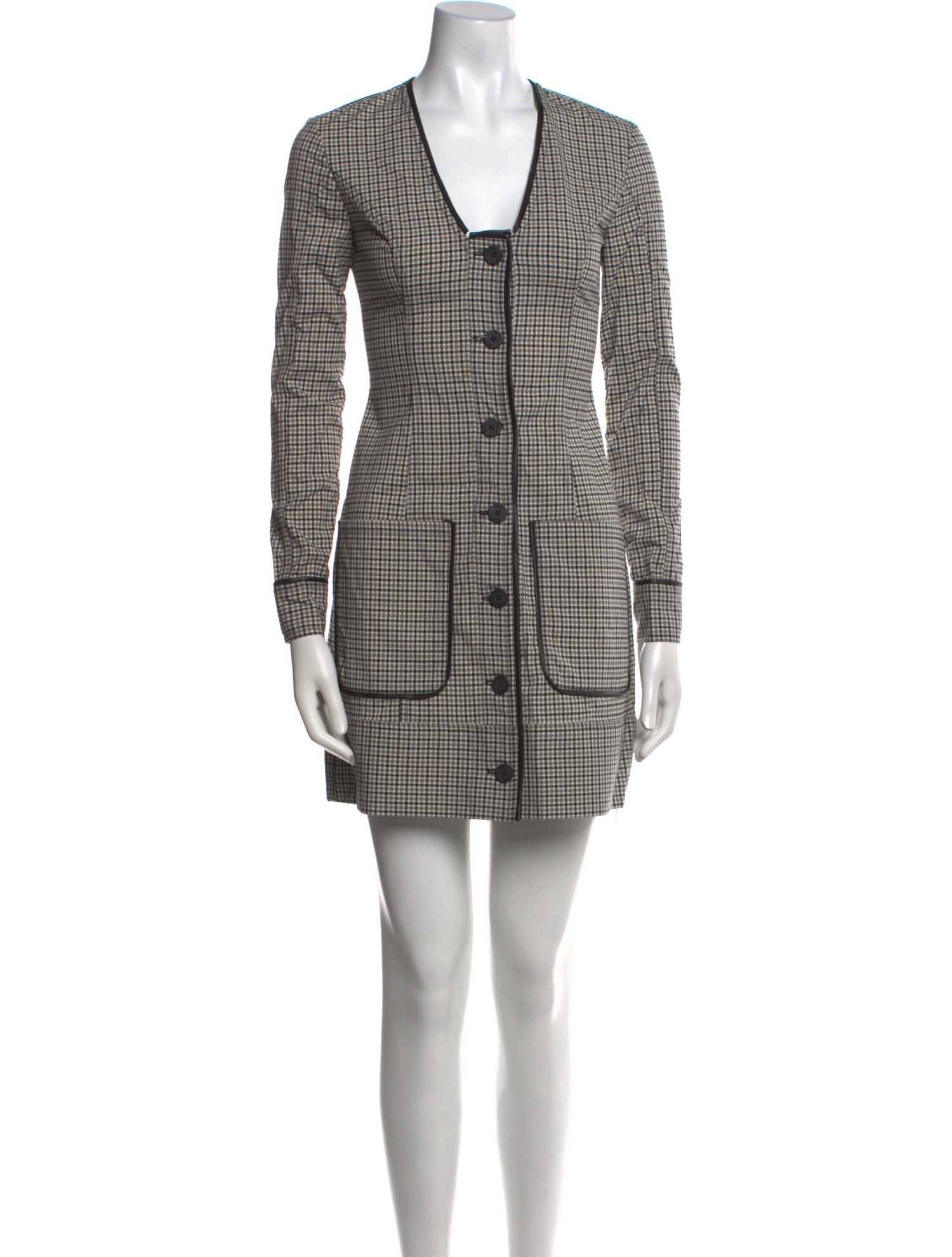 Staud Plaid Print Mini Dress