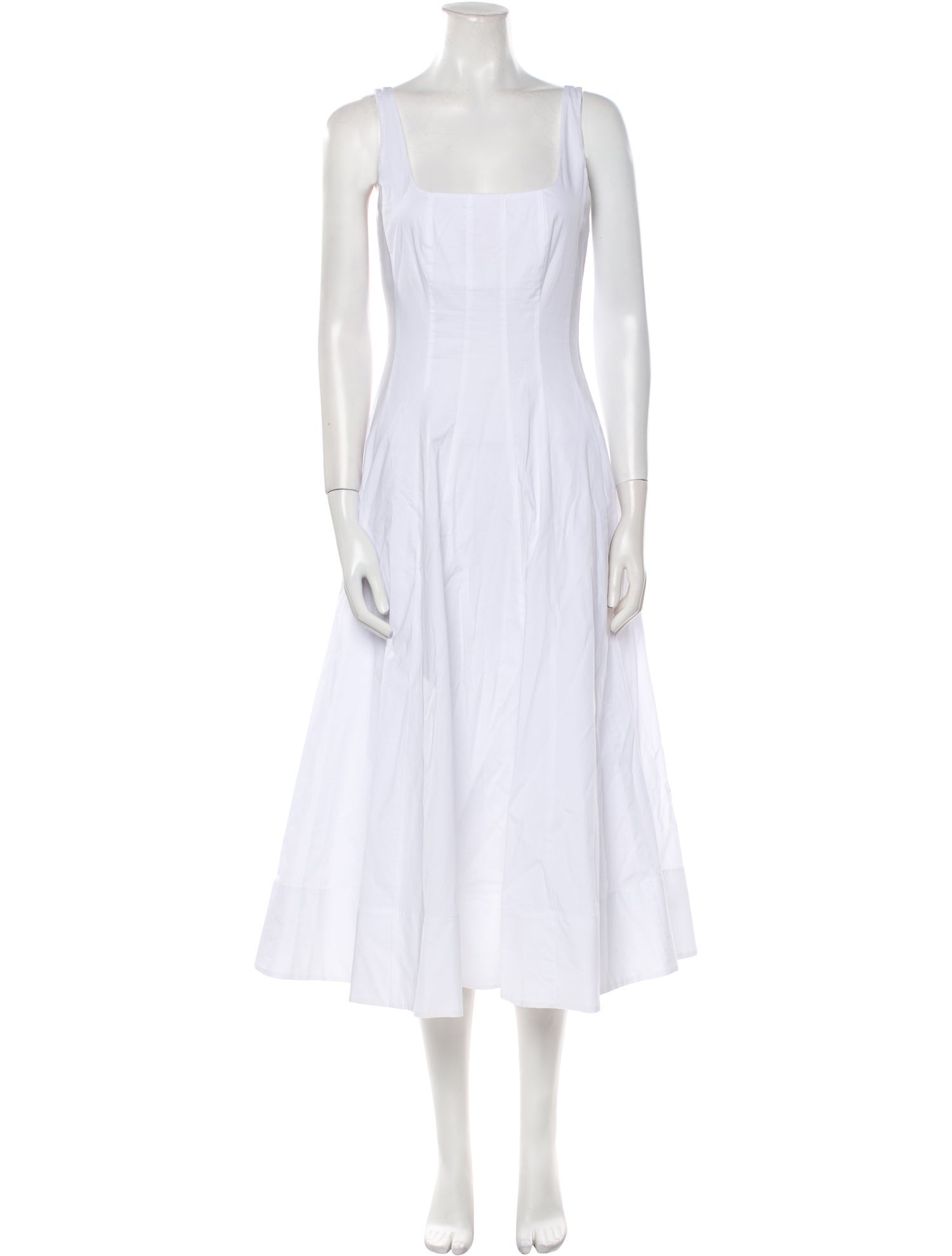 Staud Square Neckline Midi Length Dress