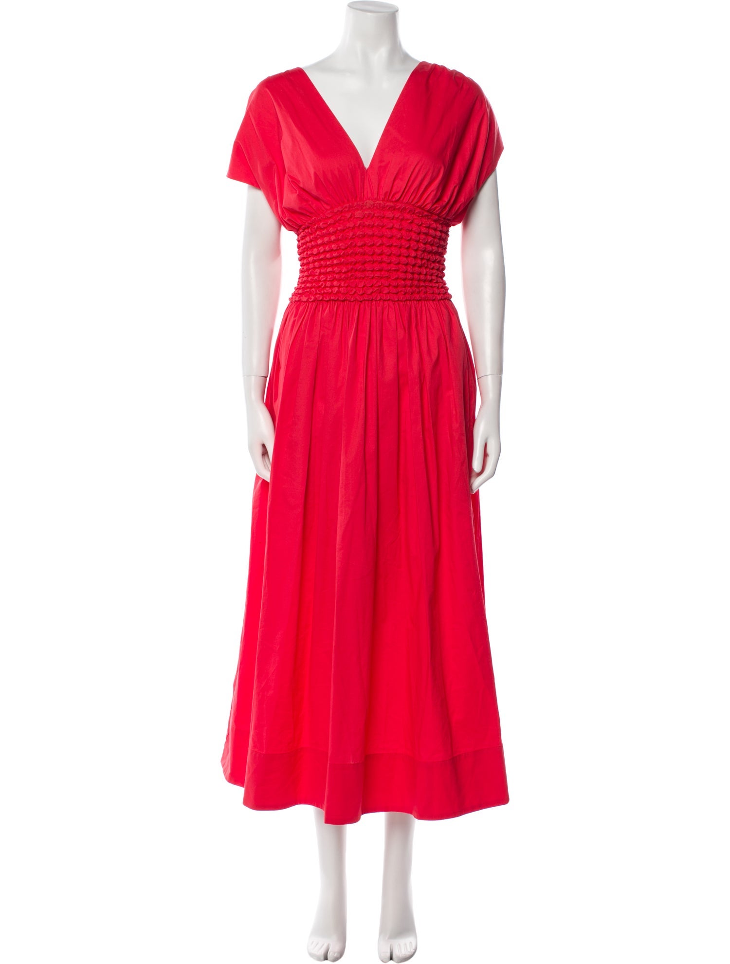 Staud V-Neck Long Dress