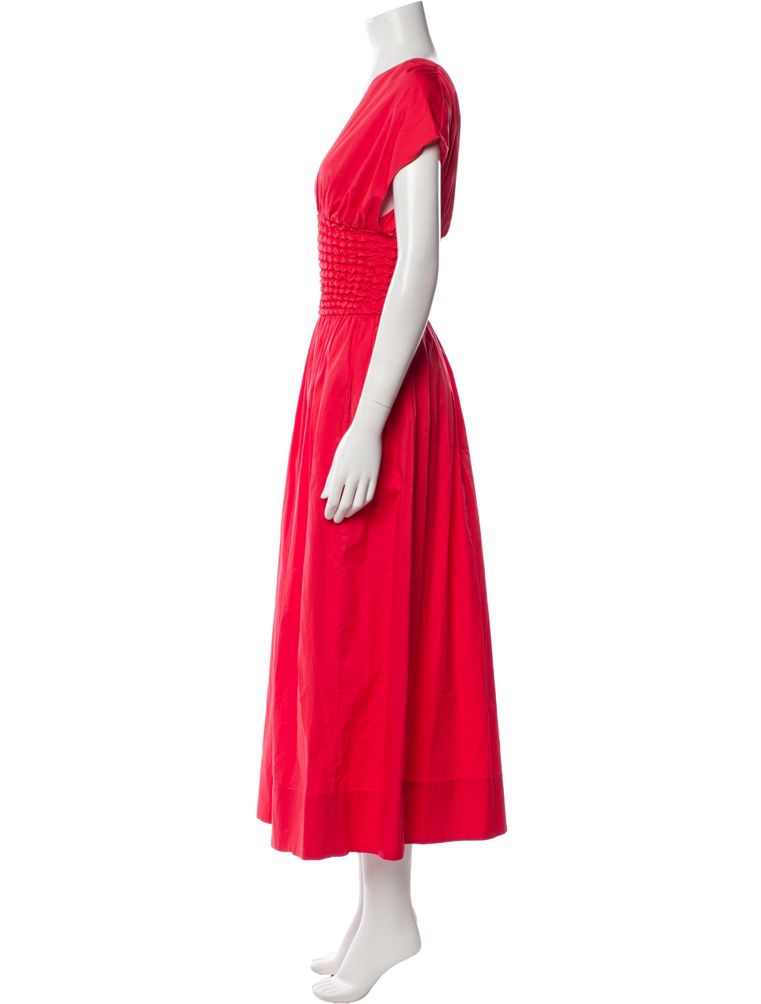 Staud V-Neck Long Dress