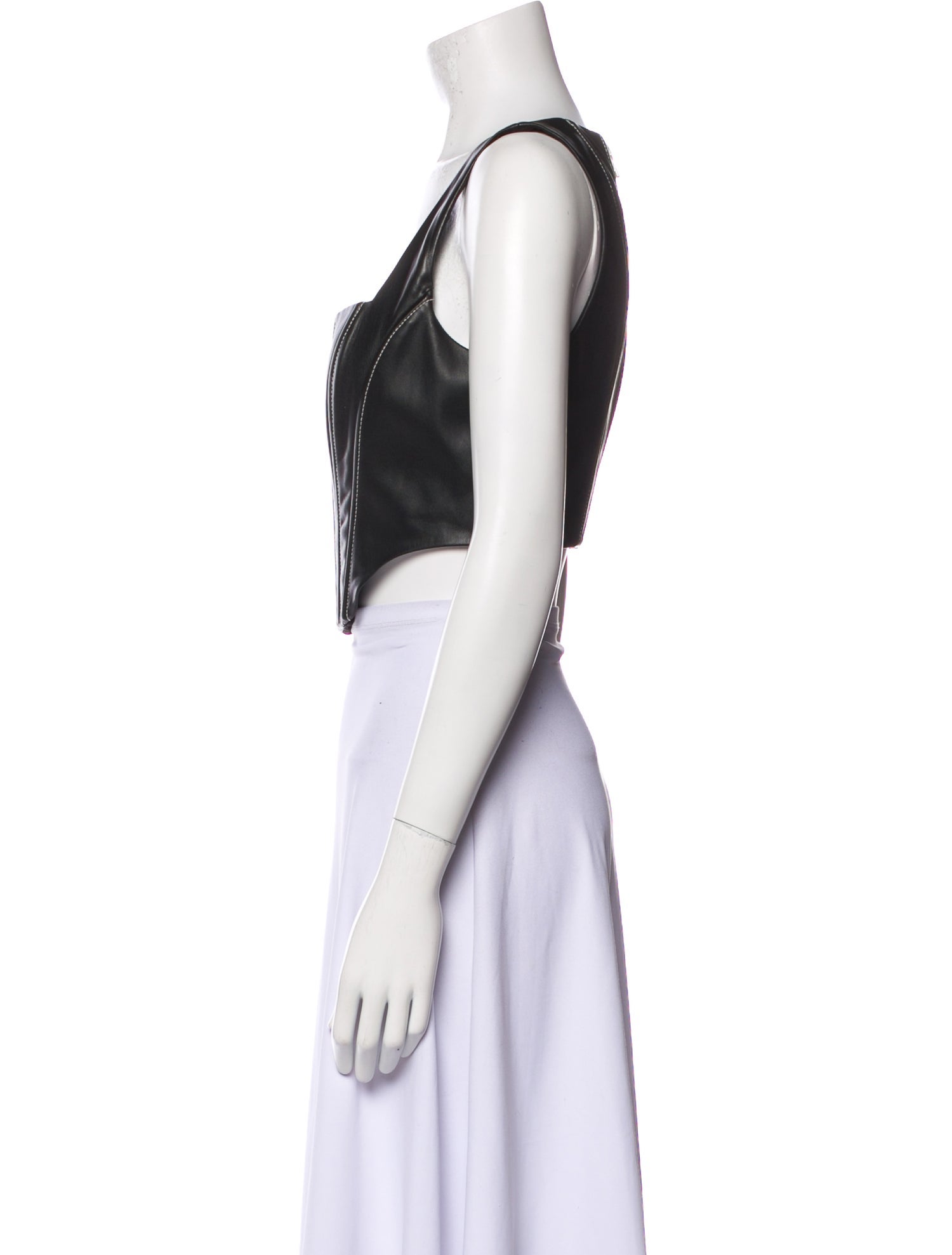 Staud Square Neckline Sleeveless Crop Top
