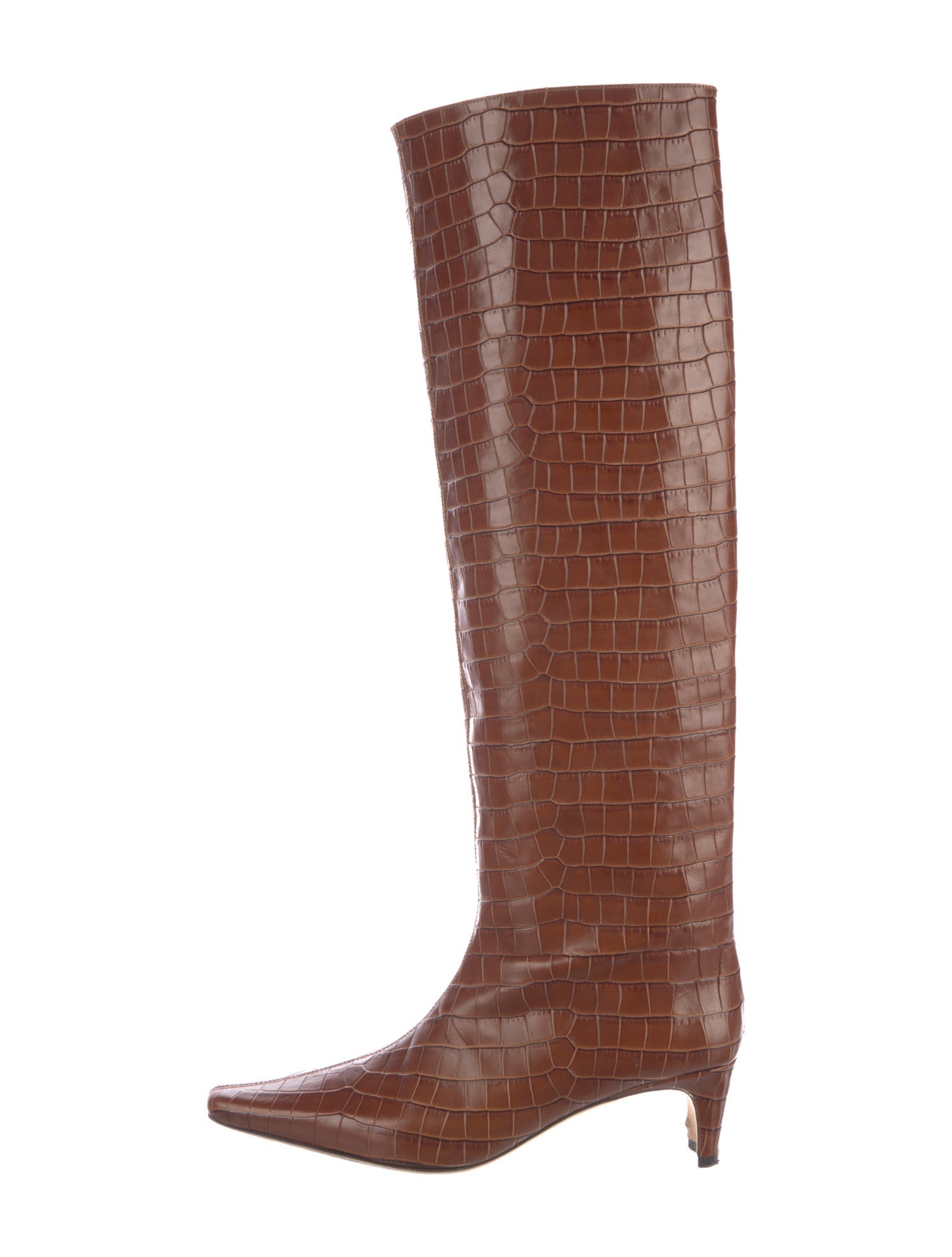 Staud Leather Animal Print Boots
