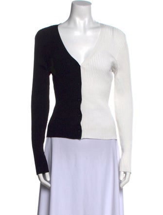 Staud Colorblock Pattern V-Neck Top