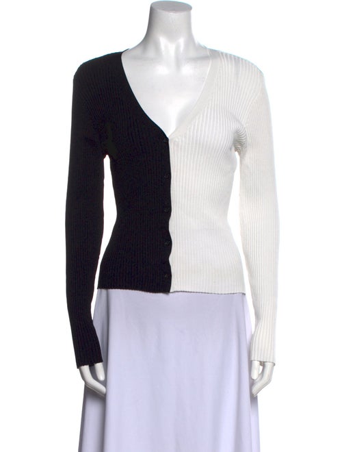 Staud Colorblock Pattern V-Neck Top