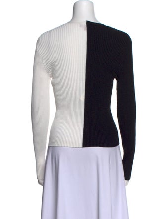 Staud Colorblock Pattern V-Neck Top