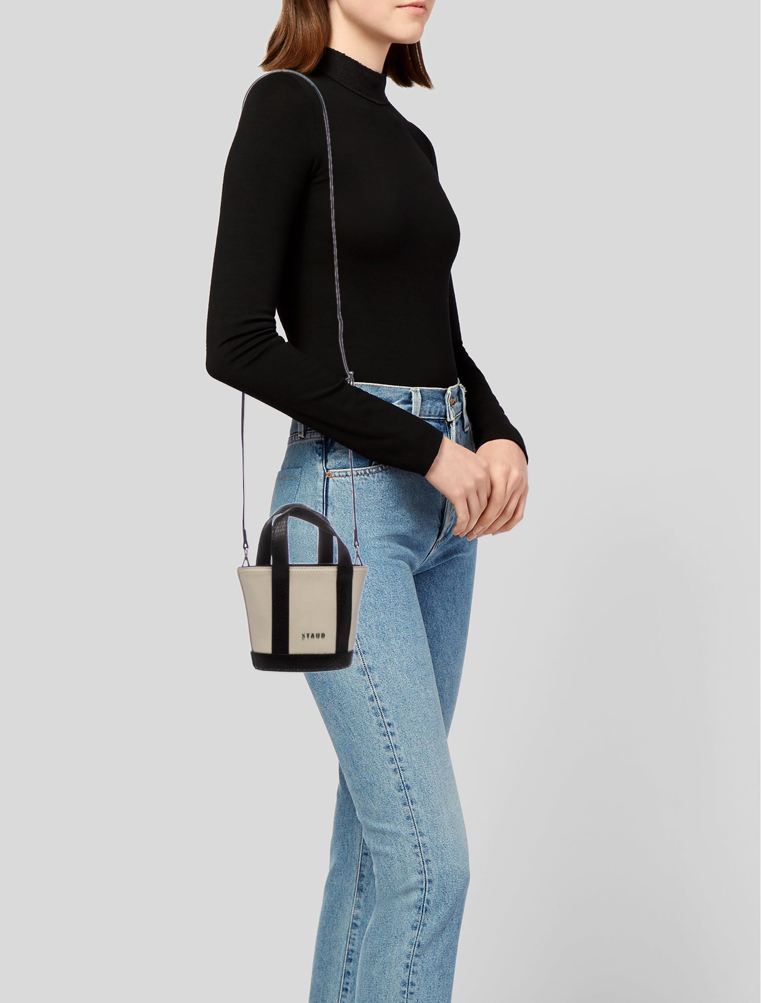 Staud Leather Top Handle Bag