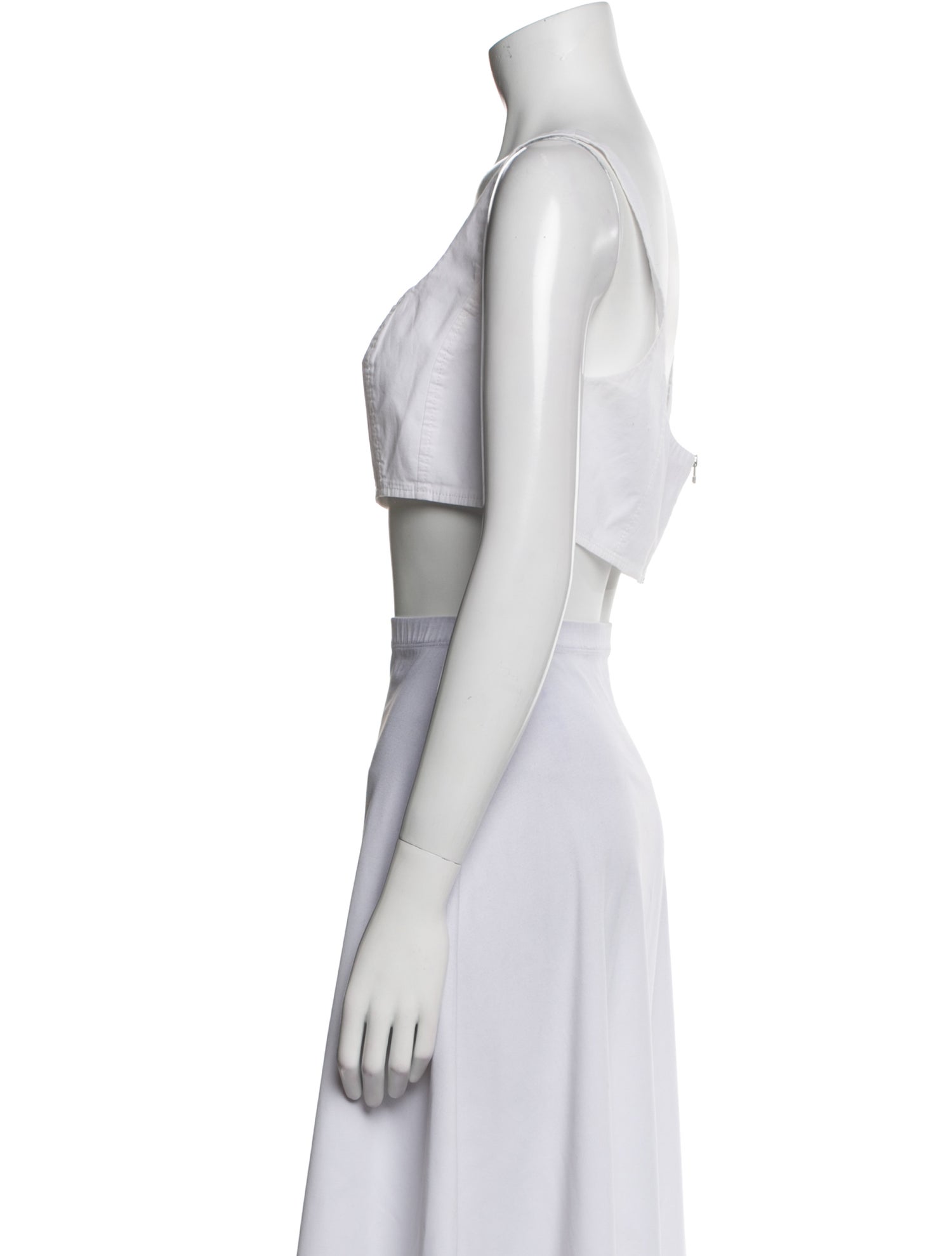 Staud Square Neckline Sleeveless Crop Top