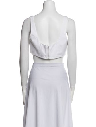 Staud Square Neckline Sleeveless Crop Top