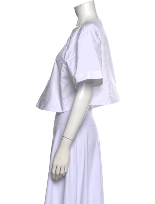 Staud Bateau Neckline Short Sleeve Crop Top