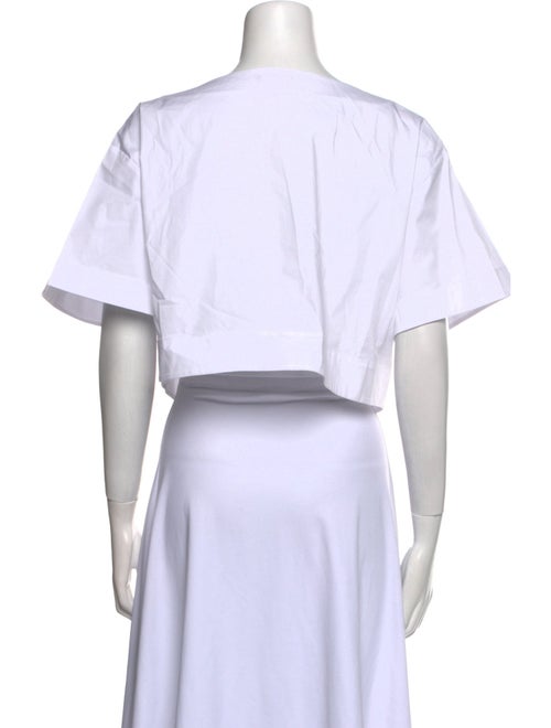 Staud Bateau Neckline Short Sleeve Crop Top