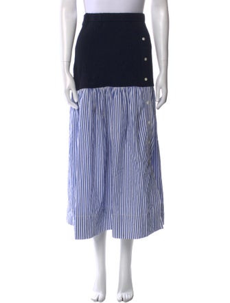 Staud Striped Midi Length Skirt