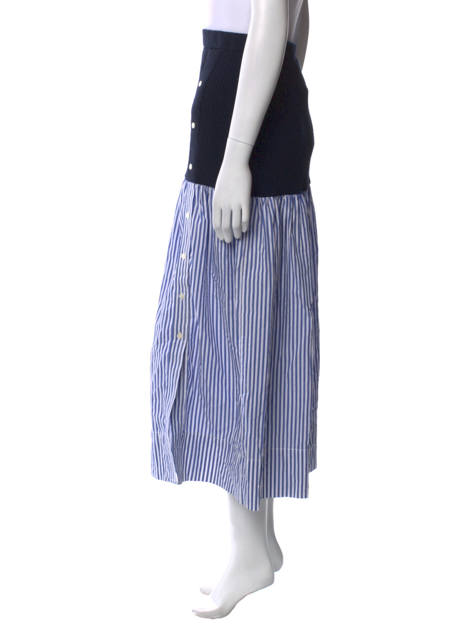 Staud Striped Midi Length Skirt