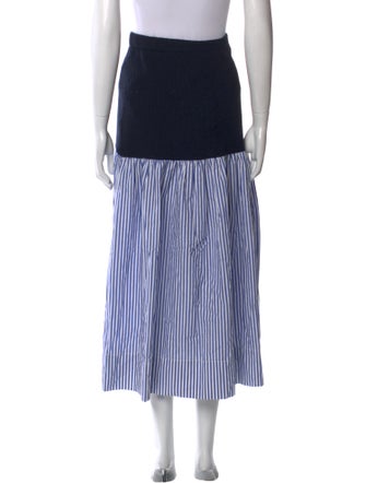 Staud Striped Midi Length Skirt