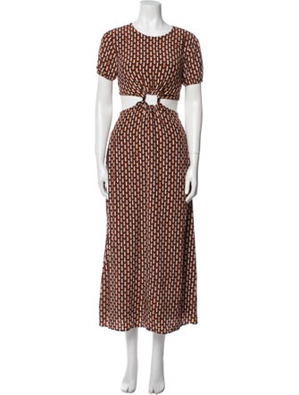 Staud Polka Dot Print Long Dress