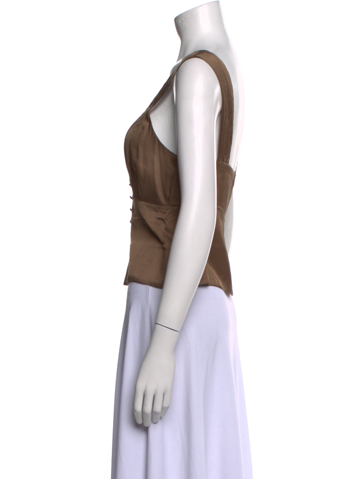 Staud V-Neck Sleeveless Crop Top