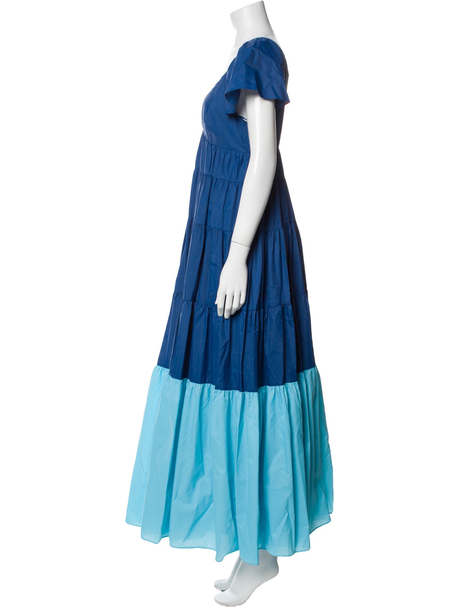 Staud V-Neck Long Dress