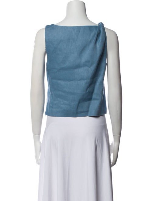 Staud Linen Bateau Neckline Crop Top