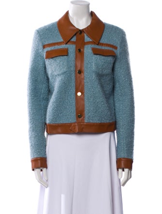 Staud Colorblock Pattern Denim Jacket