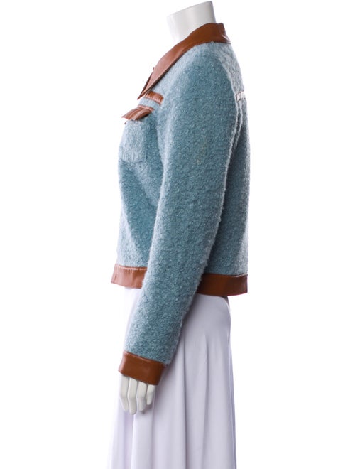 Staud Colorblock Pattern Denim Jacket