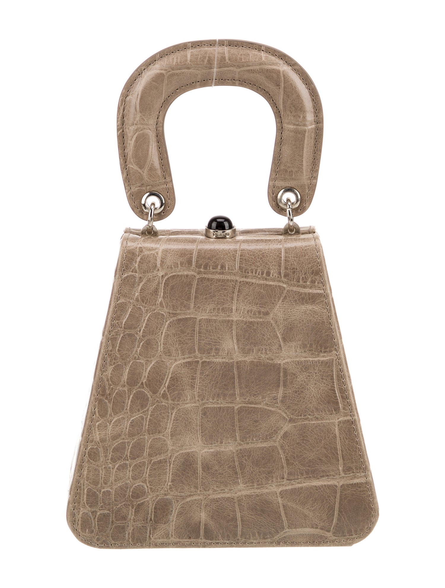 Staud Embossed Leather Top Handle Bag