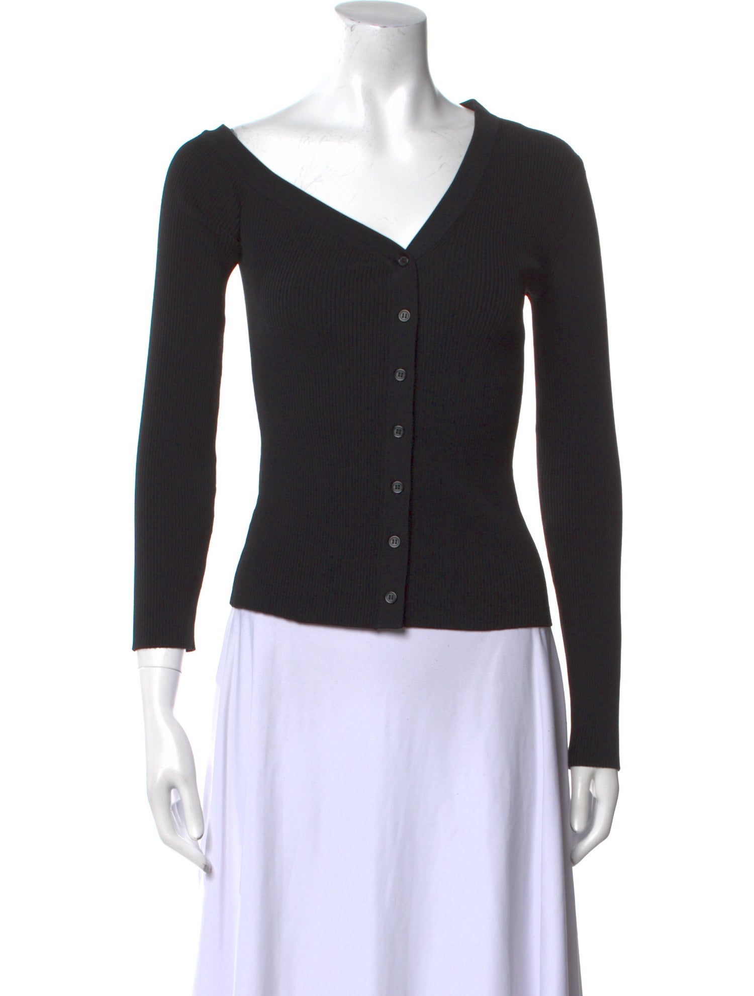 Staud V-Neck Long Sleeve Top