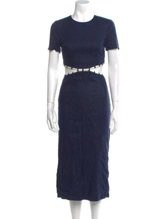 Staud Linen Midi Length Dress