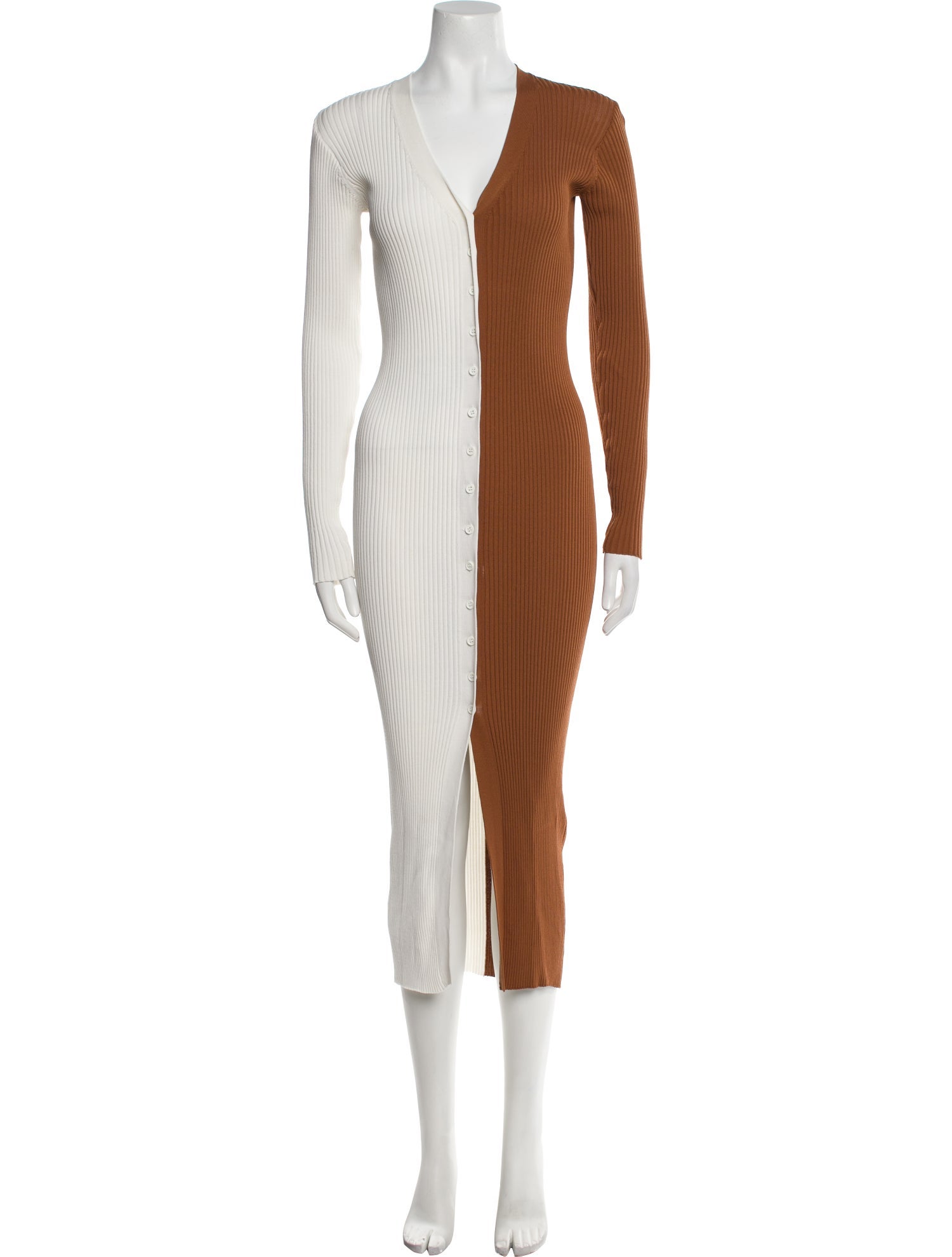 Staud V-Neck Midi Length Dress