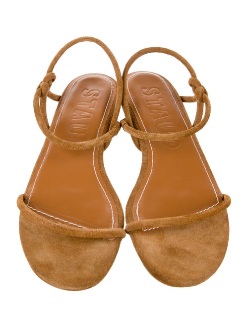 Staud Suede Crystal Embellishments Slingback Sandals