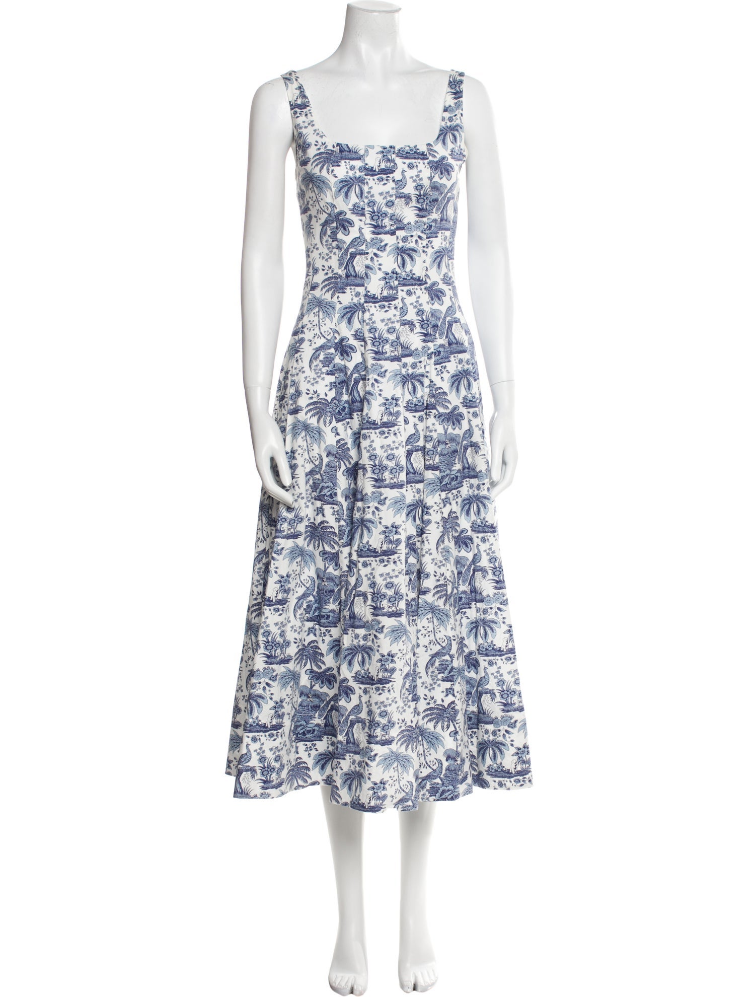 Staud Floral Print Midi Length Dress