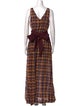 Staud Plaid Print Plunge Neckline Jumpsuit