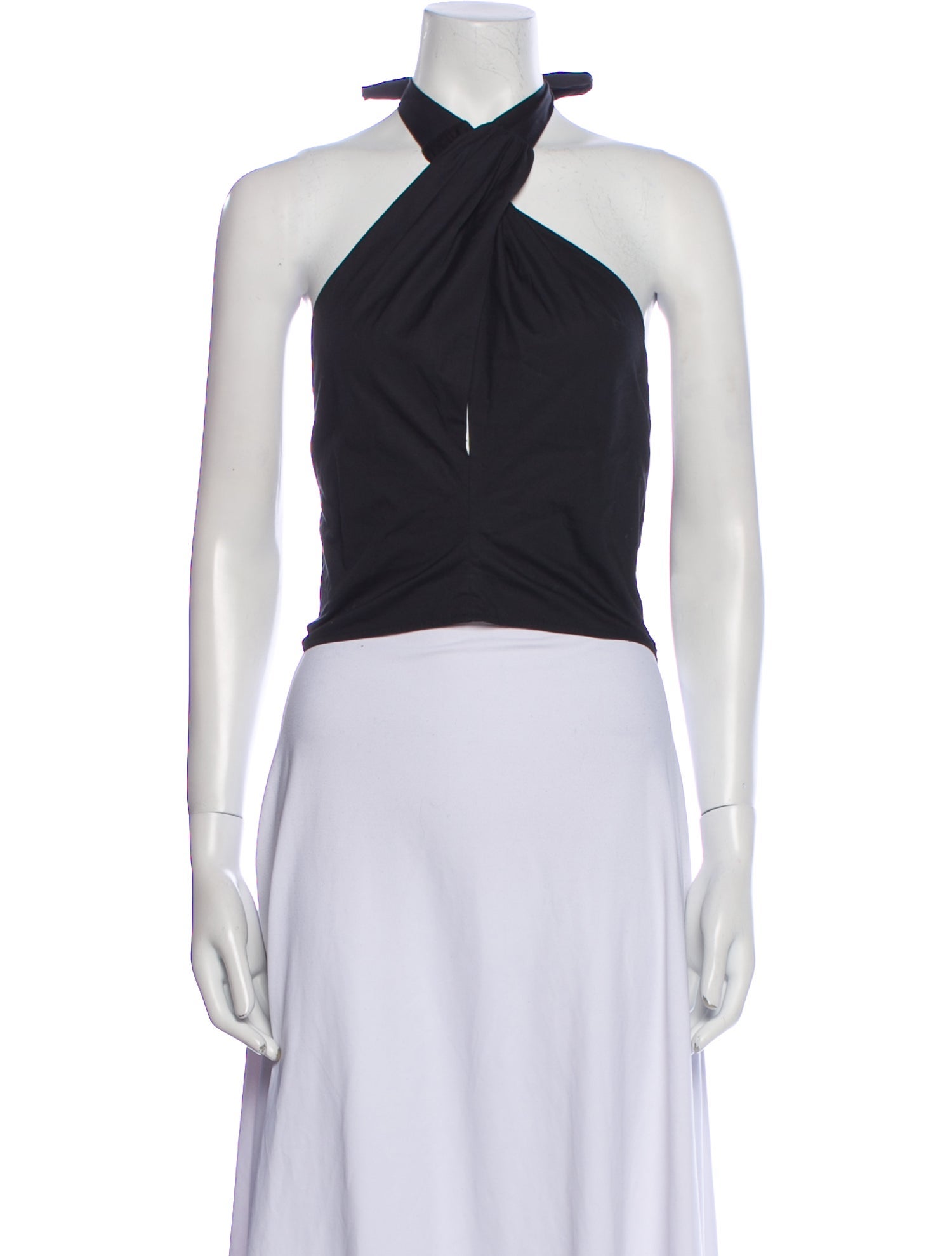 Staud Halterneck Sleeveless Crop Top