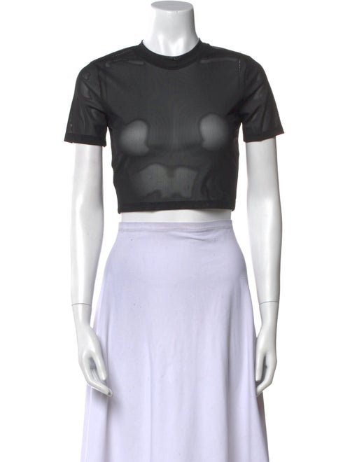 Staud Crew Neck Short Sleeve Crop Top