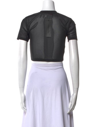 Staud Crew Neck Short Sleeve Crop Top