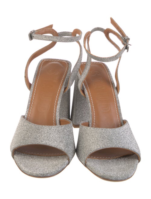 Staud Glitter Animal Print Sandals