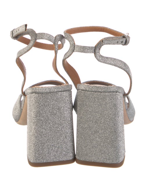 Staud Glitter Animal Print Sandals