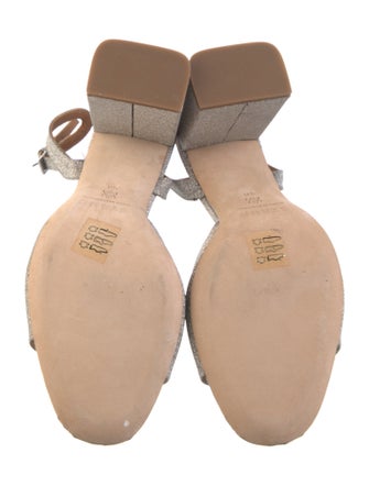 Staud Glitter Animal Print Sandals