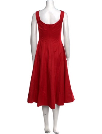 Staud Square Neckline Midi Length Dress