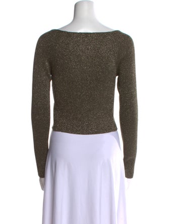 Staud Patterned Square Neckline Crop Top