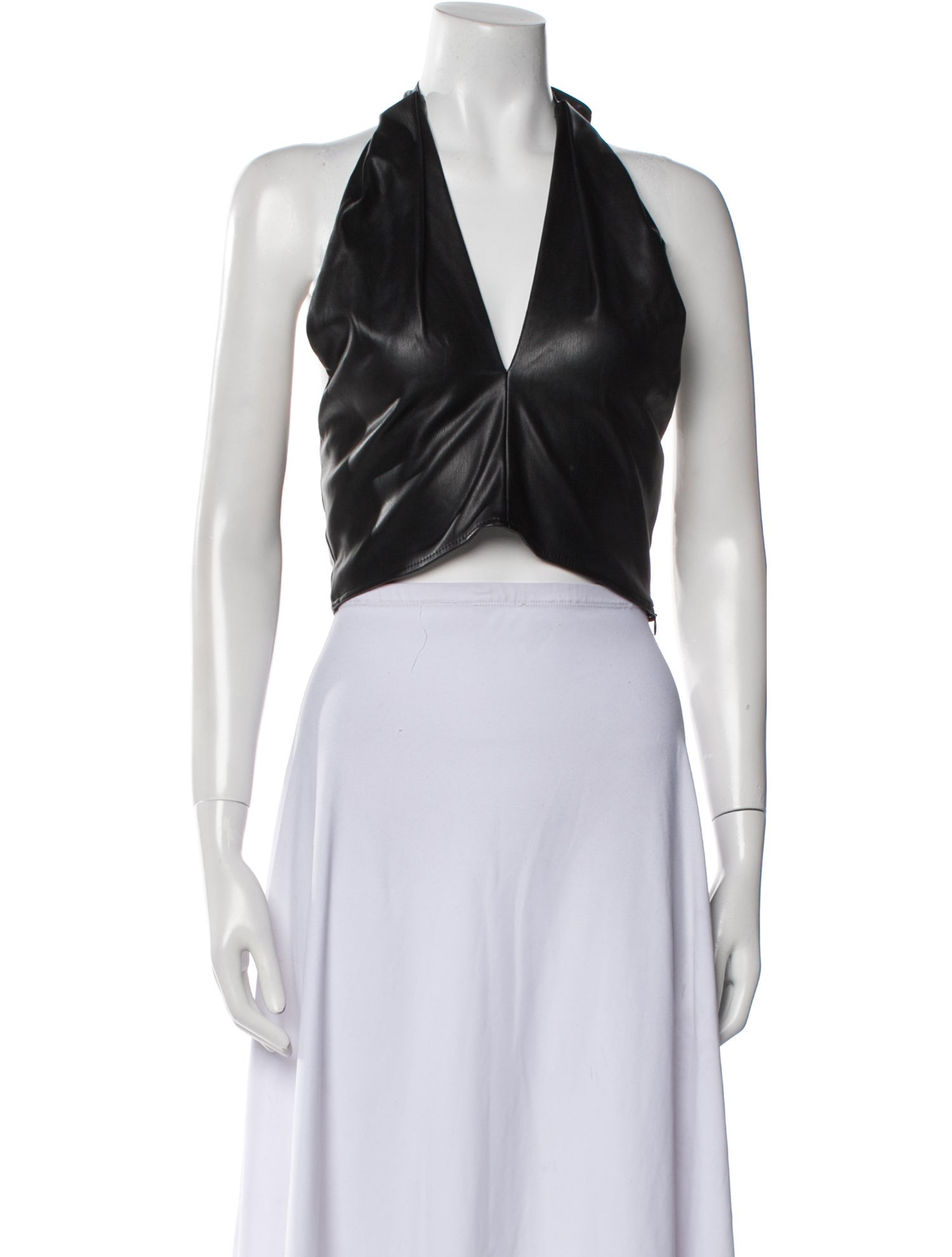 Staud Halterneck Sleeveless Crop Top