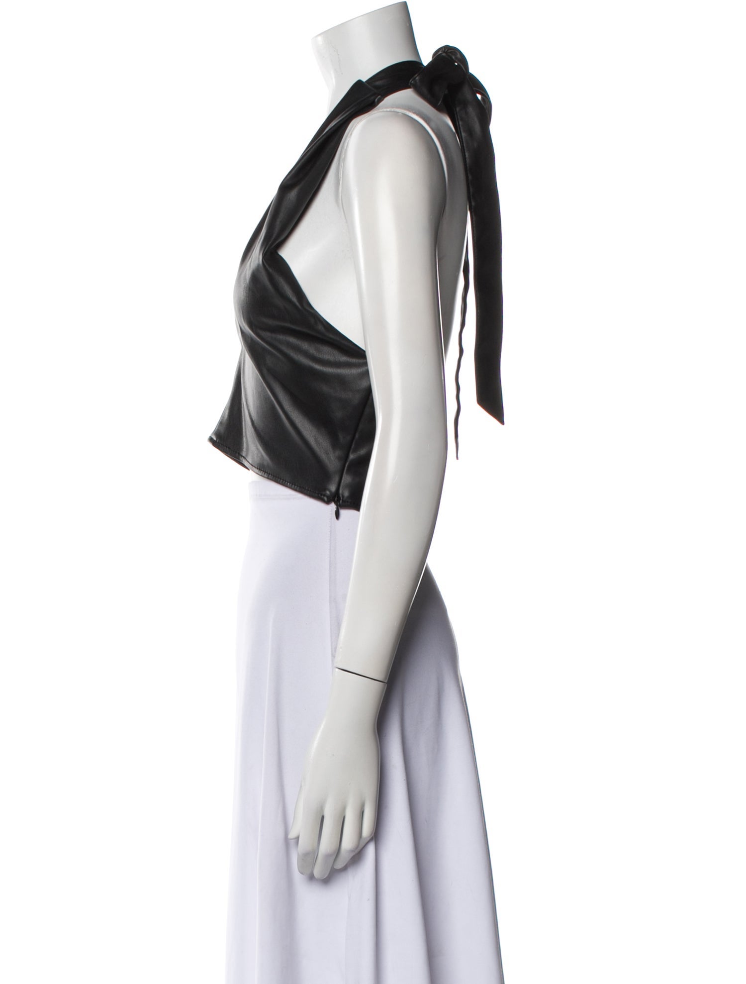 Staud Halterneck Sleeveless Crop Top