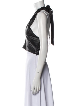 Staud Halterneck Sleeveless Crop Top