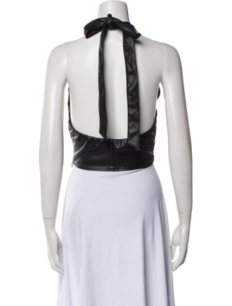 Staud Halterneck Sleeveless Crop Top