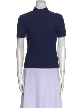 Staud Mock Neck Short Sleeve Top