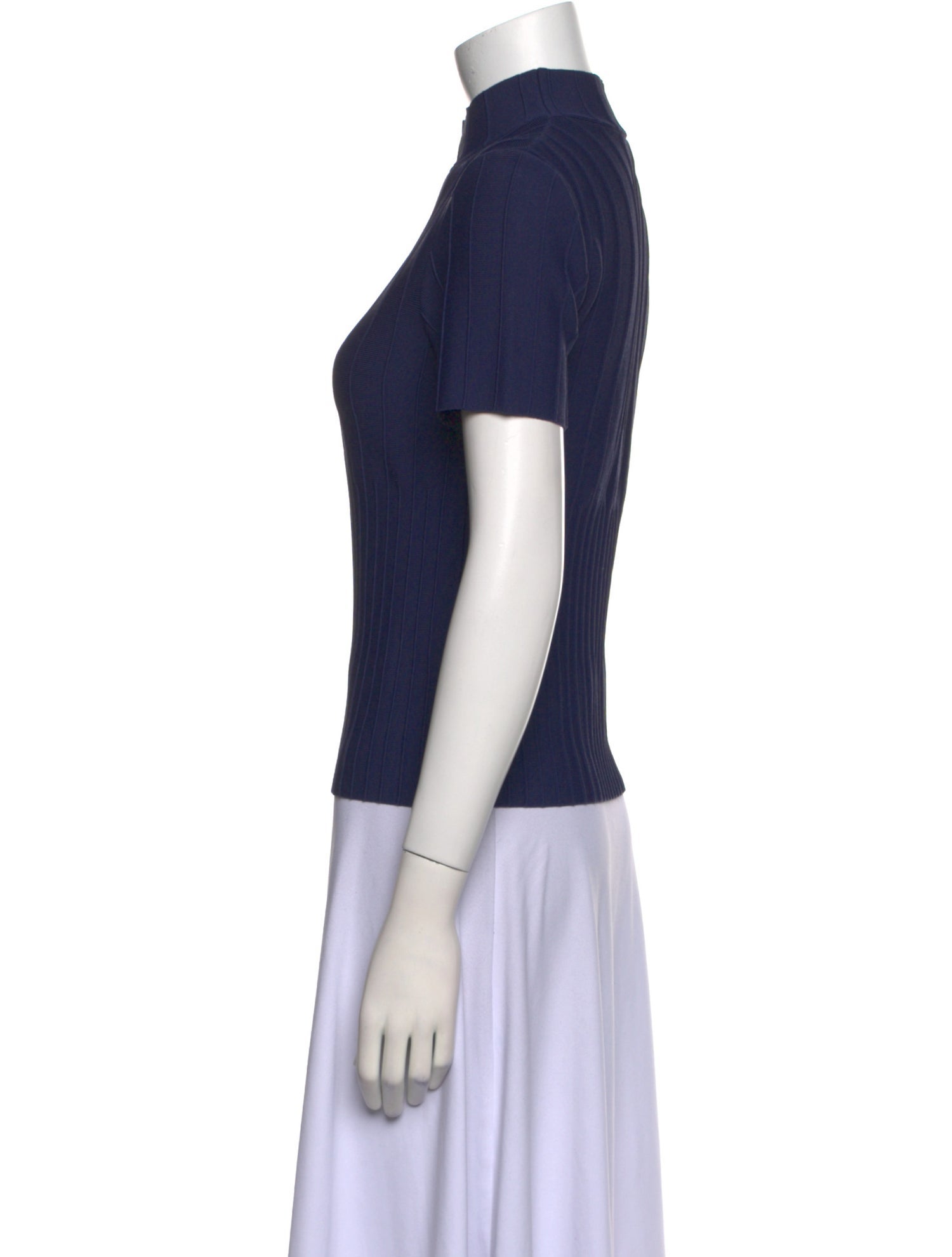 Staud Mock Neck Short Sleeve Top